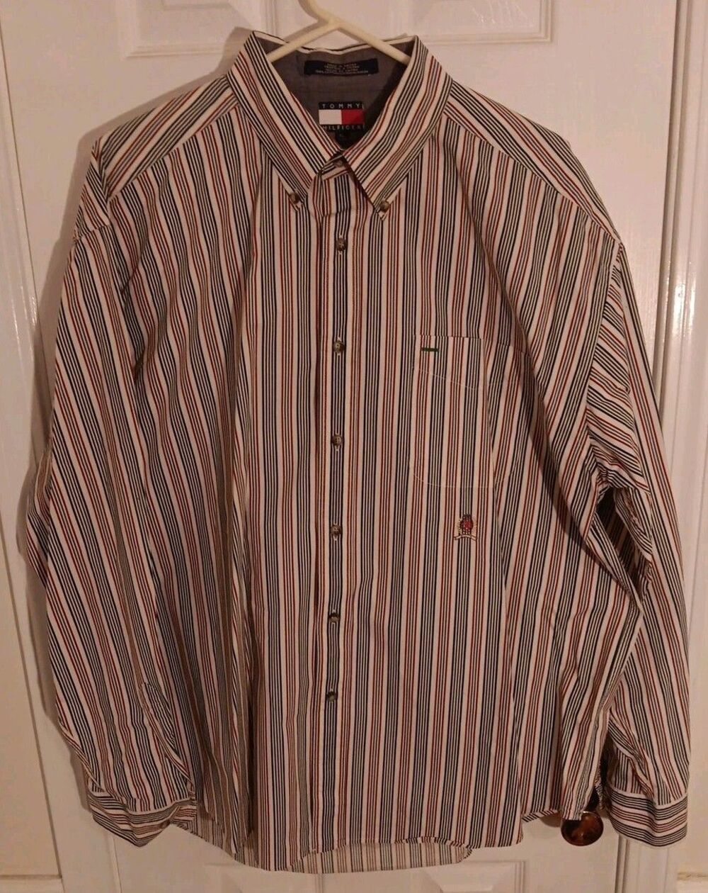Tommy Hilfiger XL Mens Long Sleeve Buttton Up Shirt Striped